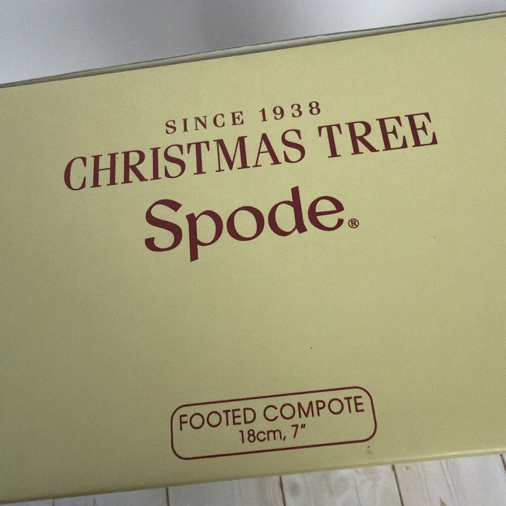 Spode Christmas Tree Pedestal Compote Footed Bowl 7” NIB - Picture 3 of 10